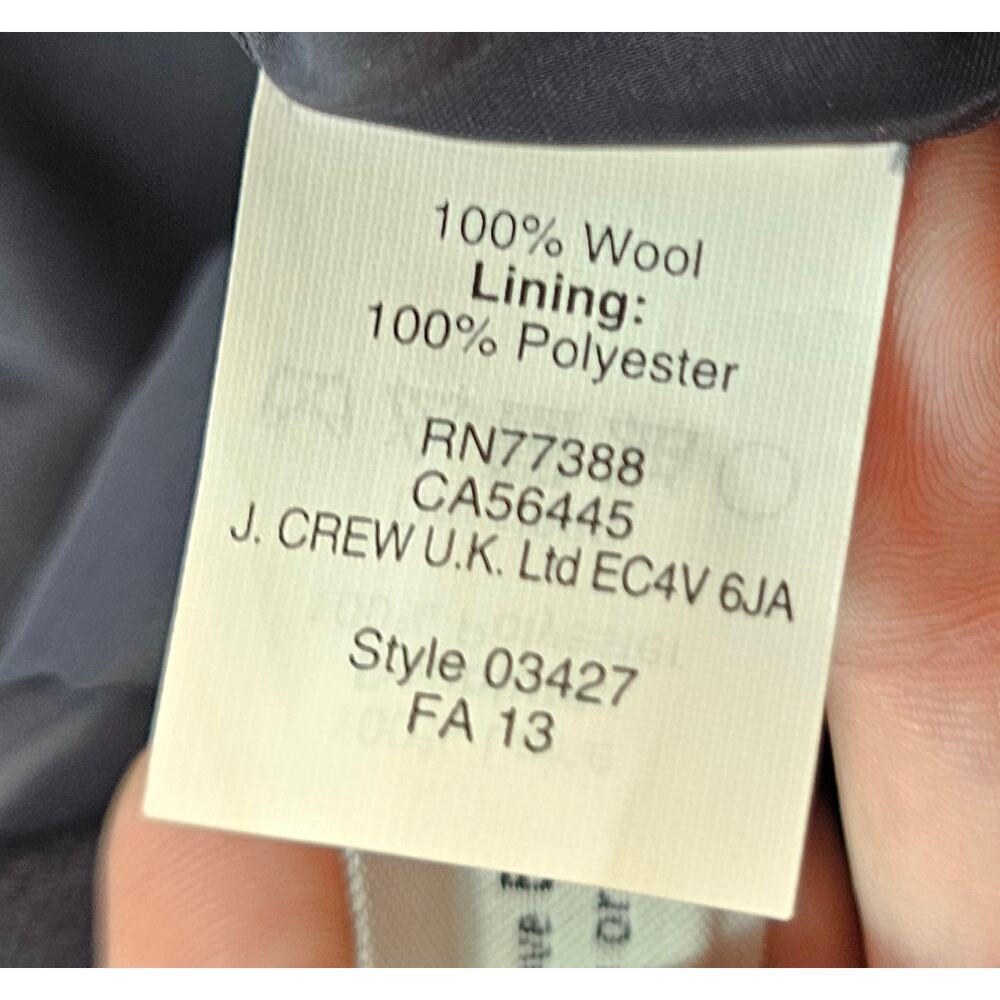 NWT J.crew 2 100% wool navy lined pocket pencil skirt midi business proffesional - Picture 6 of 9